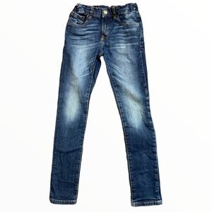 ZARA Skinny Fit Denim Concept Jeans W Pockets & Adjustable Waist Jean Blue 9-10Y